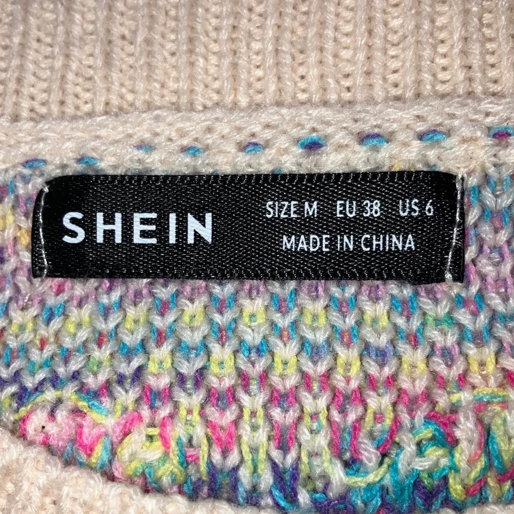🎉4 for $20 SHEIN Drop Shoulder Heart Pattern Sweater, Medium - Picture 5 of 6